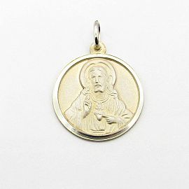 MEDALLA SAGRADO CORAZON 22MM /PLATA