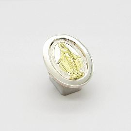 ANILLO MILAGROSA 40x30MM /PLATA Y ORO