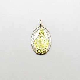 MEDALLA MILAGROSA N°5 23x33MM /PLATA Y ORO