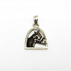 DIJE ESTRIBO CABALLO 20x25MM /PLATA