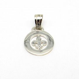 DIJE FLOR DE LIZ CALADA 17MM /PLATA