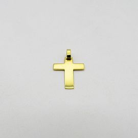 DIJE CRUZ PLANA 16x22MM /O.AMARILLO
