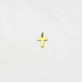 DIJE CRUZ PLANA 12x17MM /O.AMARILLO