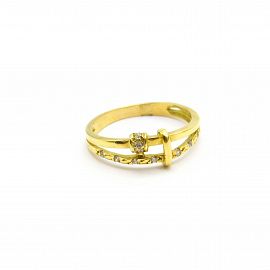 ANILLO DOBLE CALADO CUBICS /O.AMARILLO