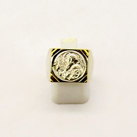 ANILLO SAN BENITO GIRATORIO /PLATA Y ORO