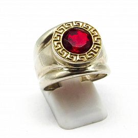 ANILLO ANCHO CUBIC GUARDA /PLATA Y ORO