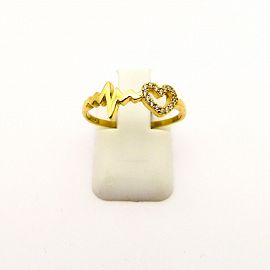 ANILLO CORAZON CARDIO CUBICS /O.AMARILLO