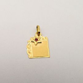 MEDALLA FILIGRANA ESTRELLA PIEDRA /O.ROJO