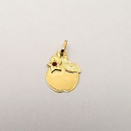 MEDALLA FILIGRANA FRUTA ESTRELLA PIEDRA /O.ROJO