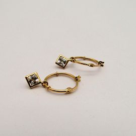 AROS ARGOLLA 14MM CUBIC ROMBO COLGANTE CIERRE /O.ROJO
