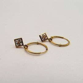 AROS ARGOLLA 14MM CUBIC ROMBO COLGANTE /O.ROJO