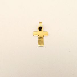 DIJE CRUZ PLANA PULIDA 10x15MM /O.ROJO