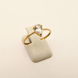 ANILLO SOLITARIO CUBIC GOTA GRIFAS /O.ROJO