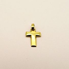 DIJE CRUZ ENCAMISADA 12x18MM /O.AMARILLO