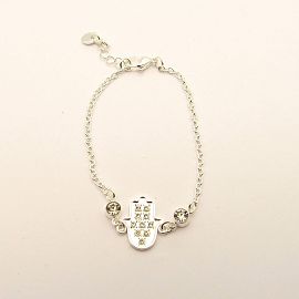 PULSERA OJO PIEDRAS /ACERO BLANCO