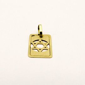 MEDALLA ESTRELLA DAVID CALADA 8x13MM /O.AMARILLO