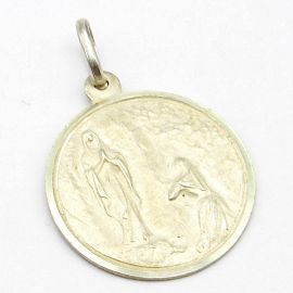 MEDALLA VIRGEN DE LOURDES 22MM /PLATA