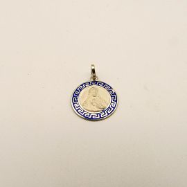 MEDALLA SAGRADO CORAZON GUARDA ESMALTADA 15MM /PLATA