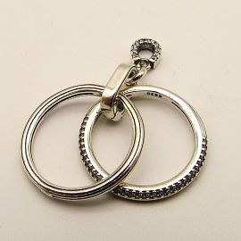 DIJE DOBLE RUEDA COLGANTES /PLATA