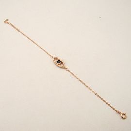 PULSERA CENTRO OJO CUBICS /PLATA ROSE