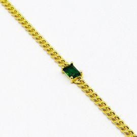 PULSERA GROUMET PIEDRA /PLATA DORADA