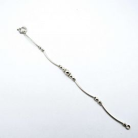 PULSERA BARRAS BOLAS  6032 19CM /PLATA