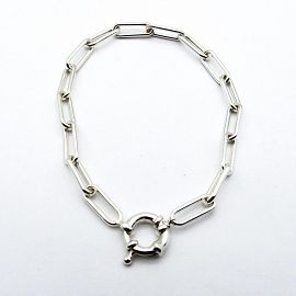 PULSERA OVALOS 6028 19CM MARINERO /PLATA
