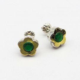 AROS FLOR 8MM CUBIC /PLATA Y ORO