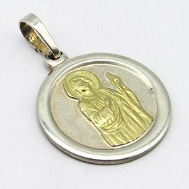 MEDALLA SAN JUDAS TADEO 20MM VIROLA /PLATA Y ORO