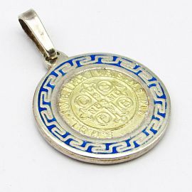 MEDALLA SAN BENITO GUARDA ESMALTE 17MM /PLAT.C.O