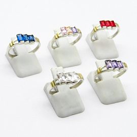 ANILLO BAGUETTES*3 ESCALONADO /PLATA Y ORO