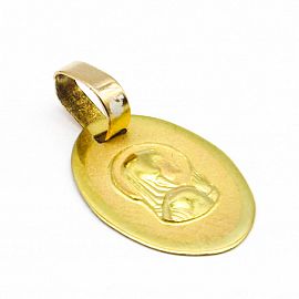 MEDALLA OVAL VIRGEN NIÑA 12x15MM PULIDA /O.AMARILLO
