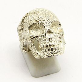 ANILLO CALAVERA PULIDA /PLATA