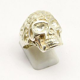 ANILLO CALAVERA PULIDA /PLATA