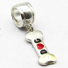 DIJE HUESO DOG ESMALTADO /PLATA
