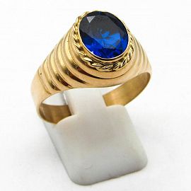 ANILLO SELLO MARCADO PIEDRA OVAL 8x10MM A744 /O.ROJO