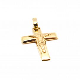 DIJE CRUZ ENCAMISADA CRISTO 17x22MM /O.ROJO