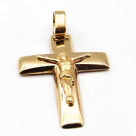 DIJE CRUZ ENCAMISADA CRISTO 17x22MM /O.ROJO