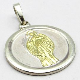 MEDALLA SAN GABIEL ARCANGEL 20MM VIROLA /PLATA Y ORO