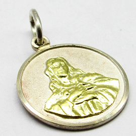 MEDALLA INMACULADA CONSEPCION 15MM /PLATA Y ORO