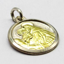MEDALLA SAN ANTONIO 12MM /PLATA Y ORO