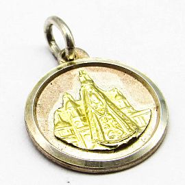 MEDALLA VIRGEN DEL VALLE 12MM /PLATA Y ORO