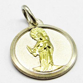 MEDALLA MARIA AUXILIADORA 12MM /PLATA Y ORO