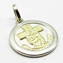 MEDALLA GAUCHITO GIL 15MM BORDE /PLATA Y ORO