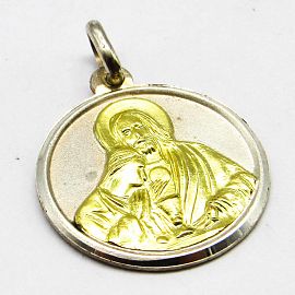 MEDALLA COMUNION 17MM /PLATA Y ORO