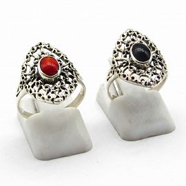 ANILLO PIEDRA OVAL /PLATA