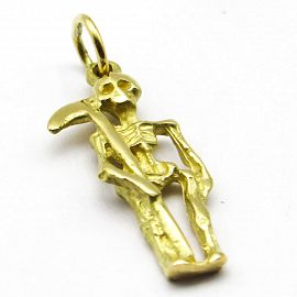 DIJE SAN LA MUERTE 20MM /O.AMARILLO
