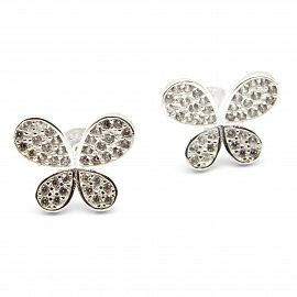 AROS MARIPOSA CUBICS /PLATA