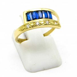 ANILLO ESCALONADO CUBICS BAGUETTES /O.AMARILLO
