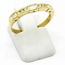 ANILLO 1/2 SINFIN CUBICS BAGUETTES /O.AMARILLO
